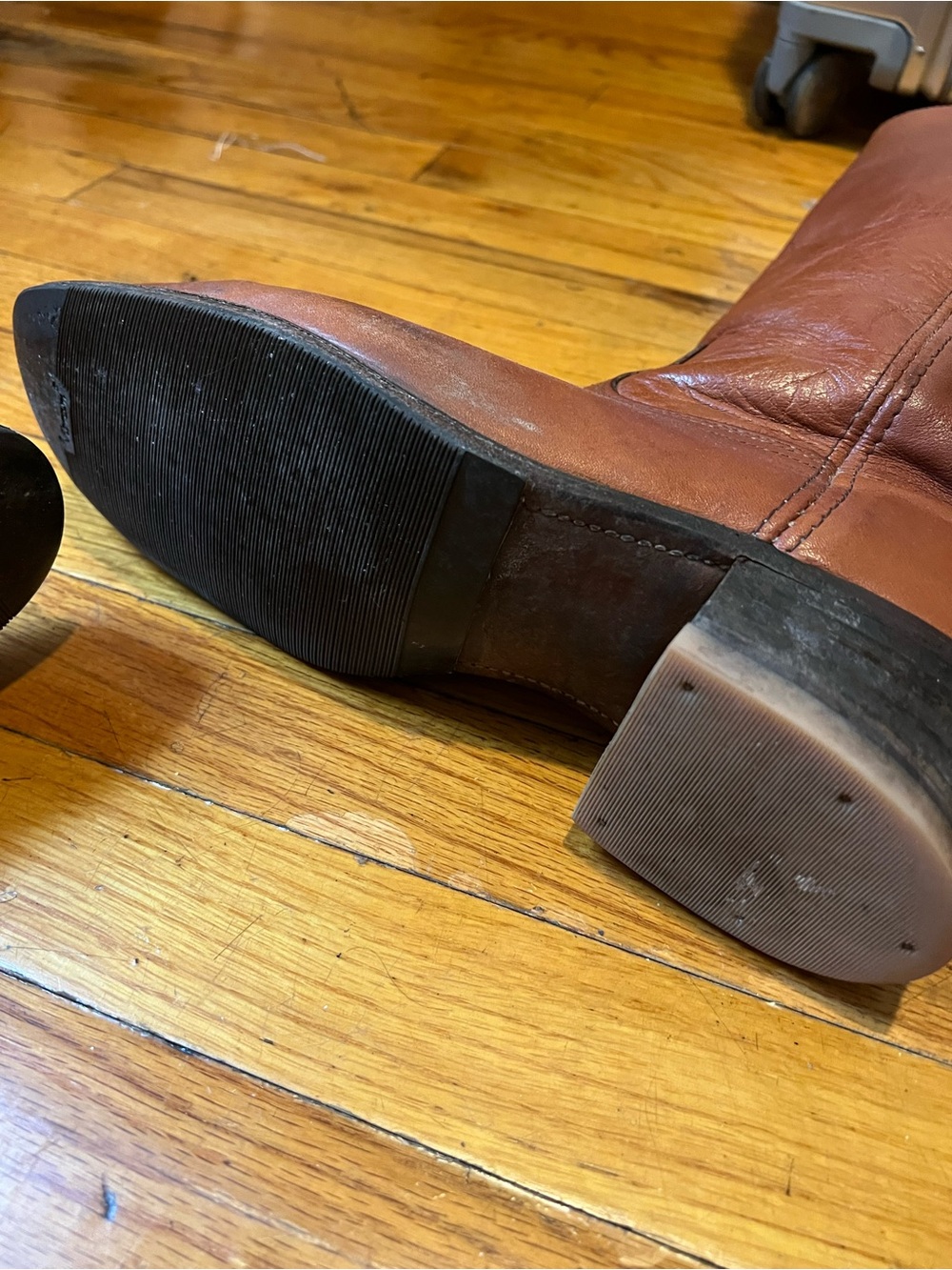 Vintage Frye Campus Boots Men’s 10.5 Cognac Brown Made in USA - Picture 4 of 5